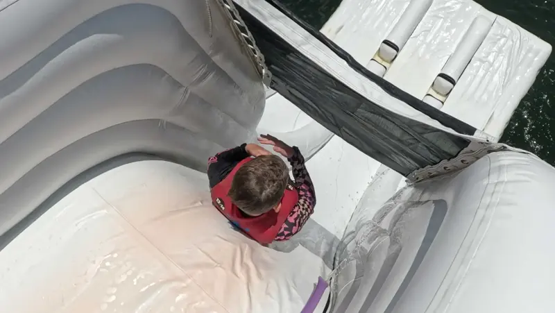 Aqua Warrior beginning a steep enclosed slide