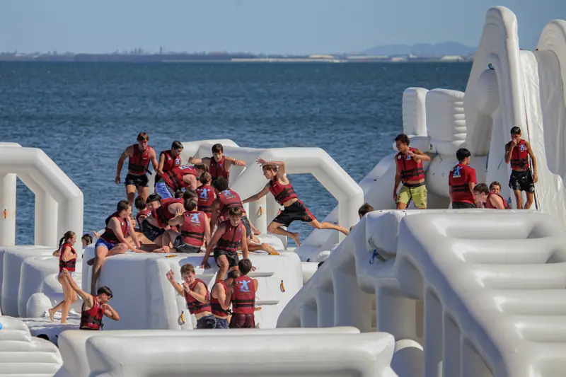 A group of young Warriors enjoying the course
