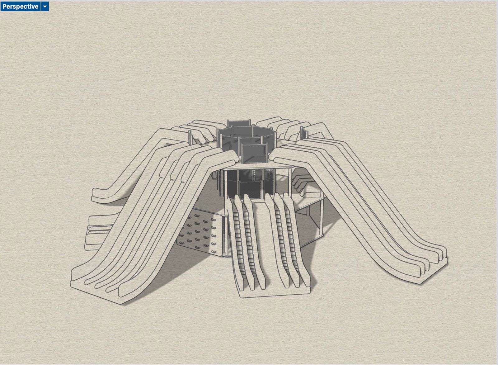 Original Aqua Warrior multi-slide park design drawing