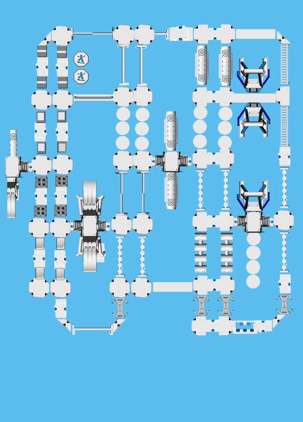 Indicative top-down layout of the Aqua Warrior 2026–27 Redcliffe obstacle circuit